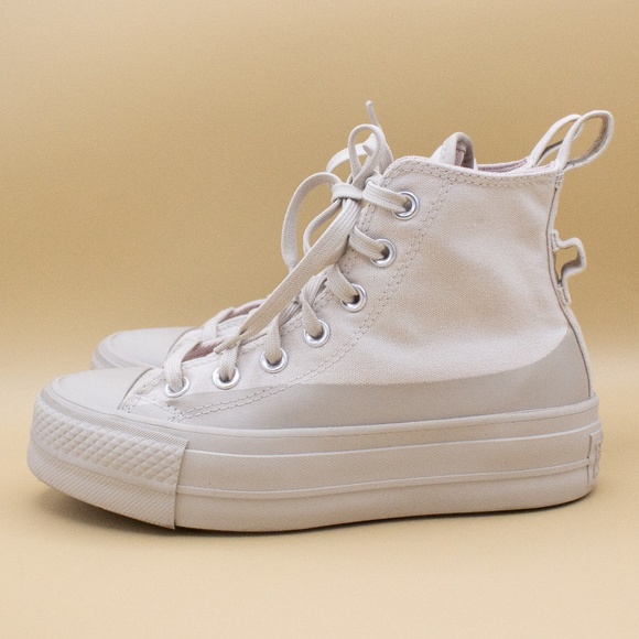 Converse CTAS Khaki Beige Lift Platform Shoes Women's Size 5 - Picture 1 of 8